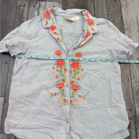 Maeve Anthropologie Christie Floral Embroidered Button Blouse Top Women’s US 4 - Picture 4 of 11